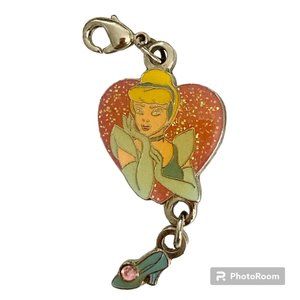 Vintage Disney Princess Cinderella Slipper Charm Clip On Bracelet Zipper Pull